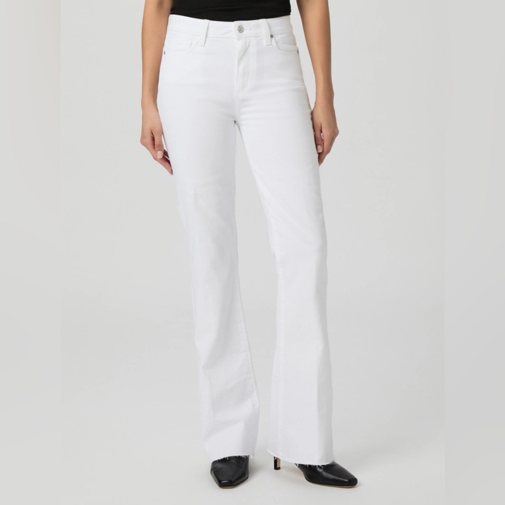 PAIGE White Flare Wide Leg Denim - Picture 2 of 13